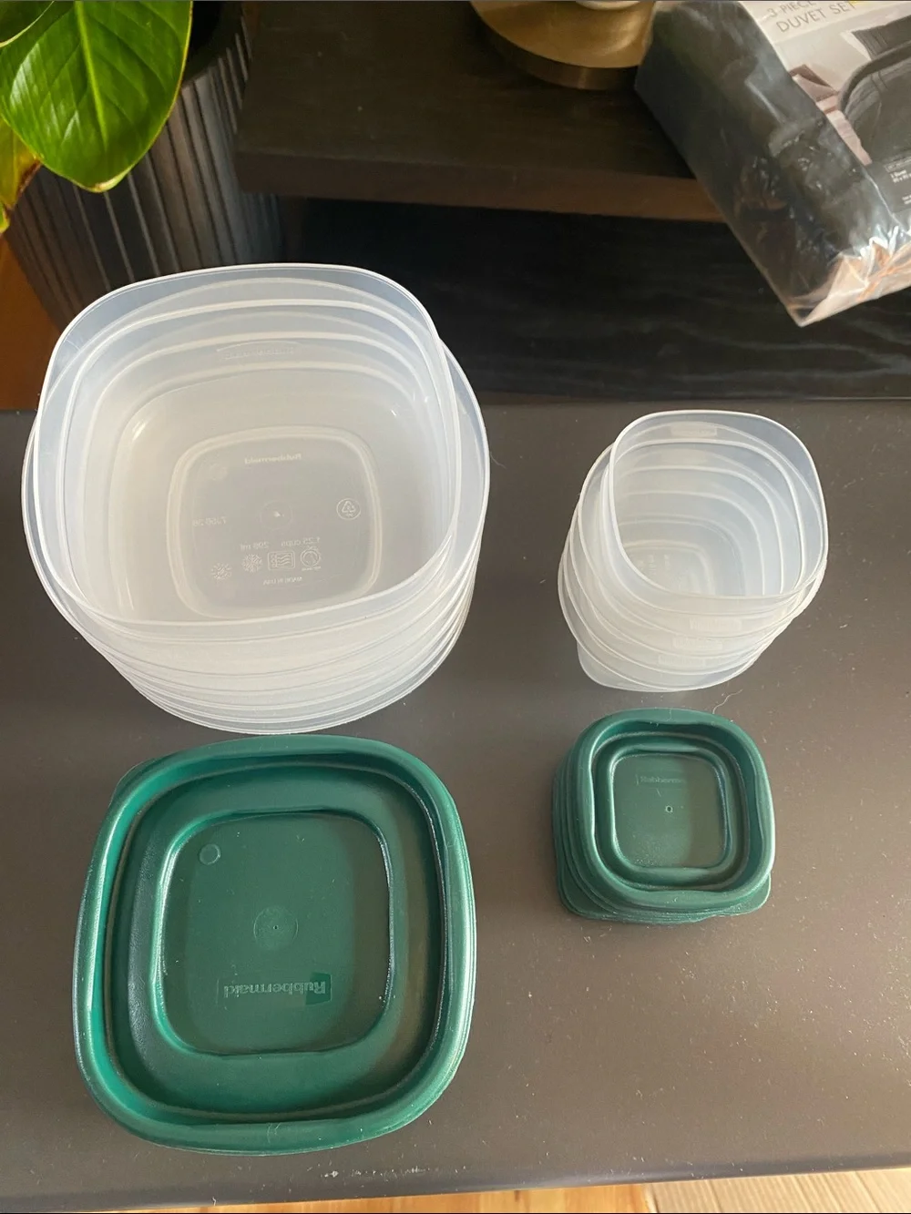 Rubbermaid 16oc set Reusable Food Storage Container Set - Clear & Green